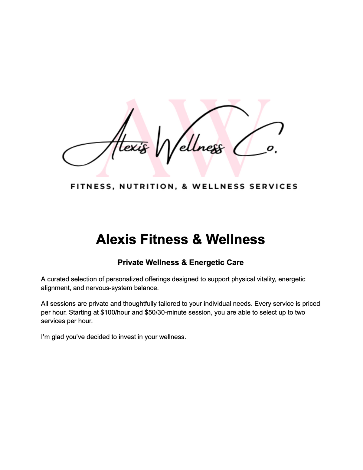 Services Menu